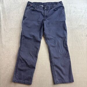 Carhartt FR Rugged Flex‎ Canvas Cargo Work Pants Y2K Navy Blue 104204 Mens 38x30